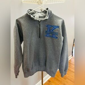 Gildan Gray Kentucky Quarter Zip-Up Sweater